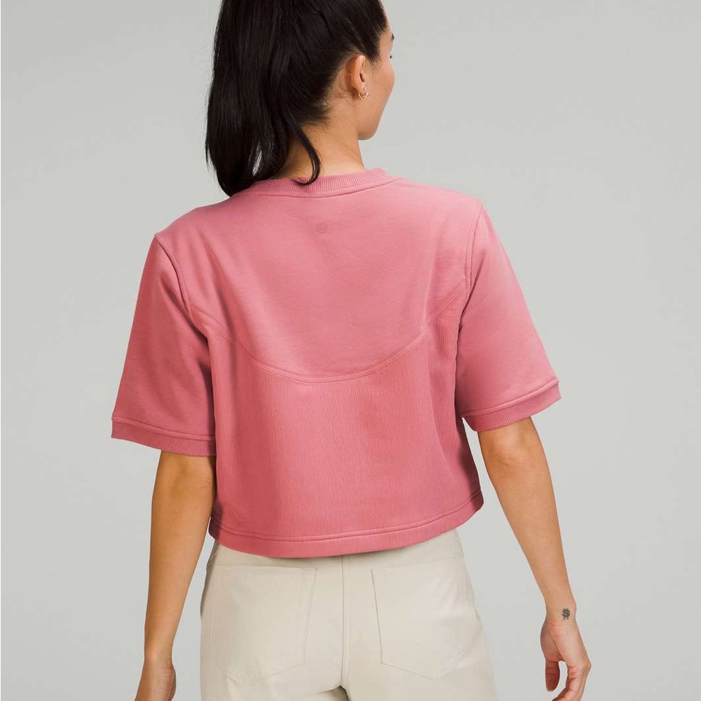 Lululemon Cotton French Terry + Swift Tee Brier Rose Pink Size 4 - Picture 2 of 9
